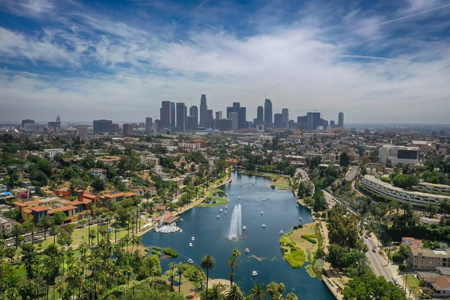 Aerial view of Los Angeles from Echo Park