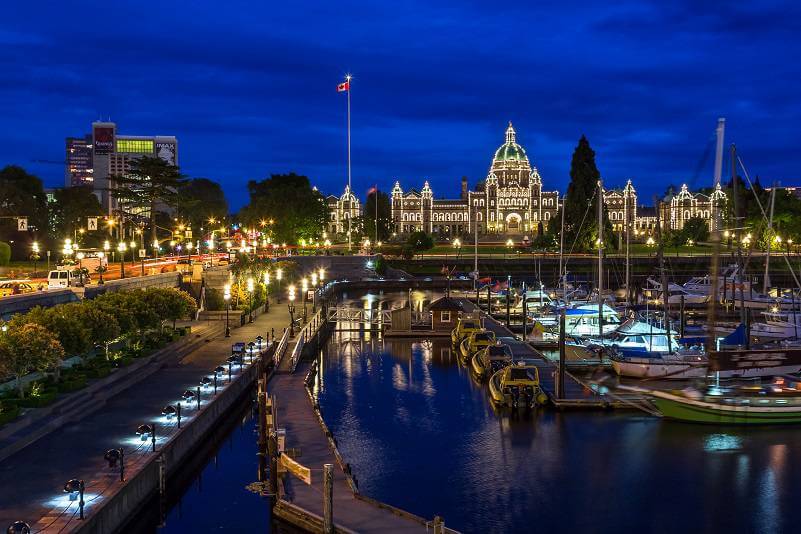 Victoria is considered as one of the warmest places in Canada