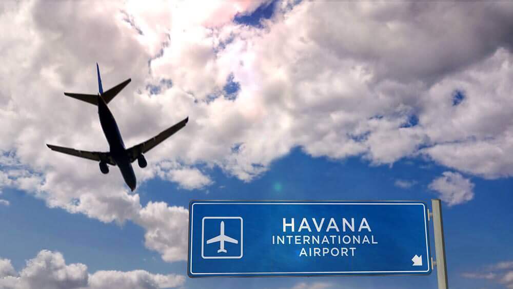 Havana Airport is about 20 km southwest of Havana in Cuba. Always arrive at the airport early