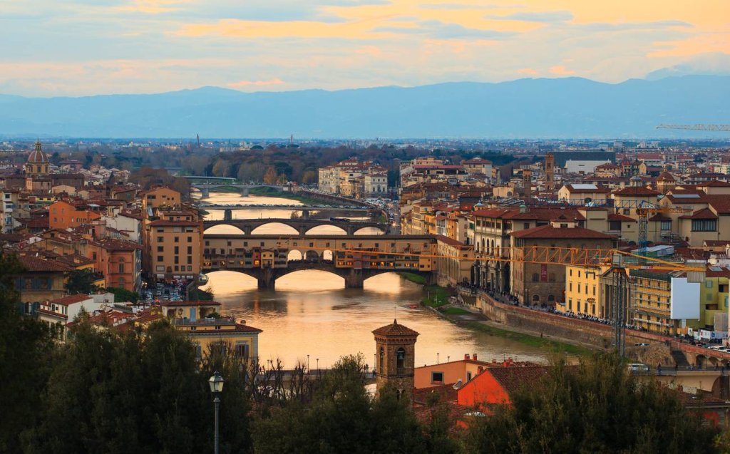 View of Ponte Vecchio in Florence, tuscany. Italy